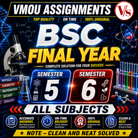 VMOU BSC FINAL YEAR ASSIGNMENTS