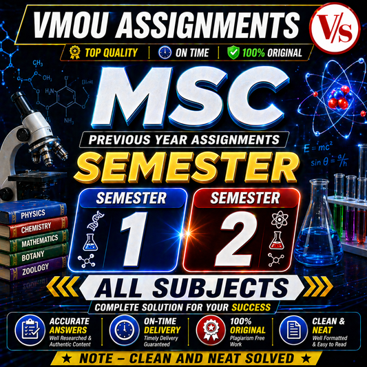VMOU MSC PREVIOUS YEAR ASSIGNMENTS