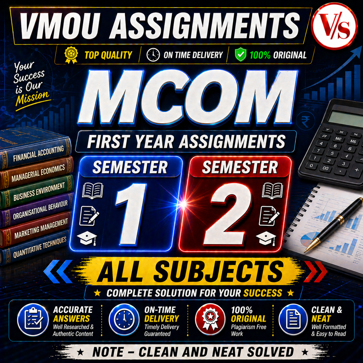 VMOU MCOM FIRST YEAR ASSIGNMENTS